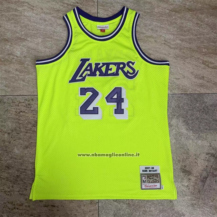 Maglia Los Angeles Lakers Kobe Bryant No 24 Mitchell & Ness 2007-08 Verde